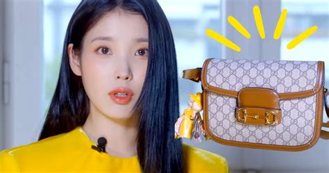 iu and gucci|iu purse.